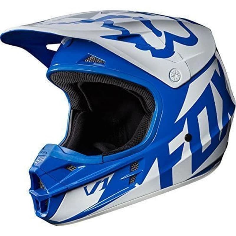 Casque Cross Tout-Terrain Fox Racing V1 Bleu & Blanc