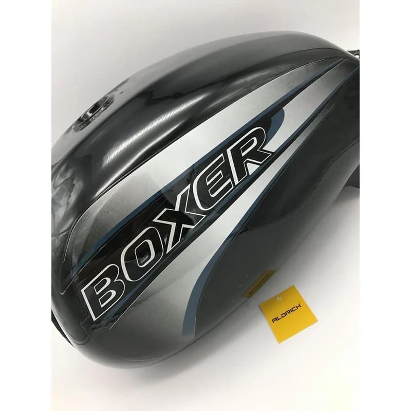 Réservoir d'Essence Moto Bajaj Boxer Noir & Argent