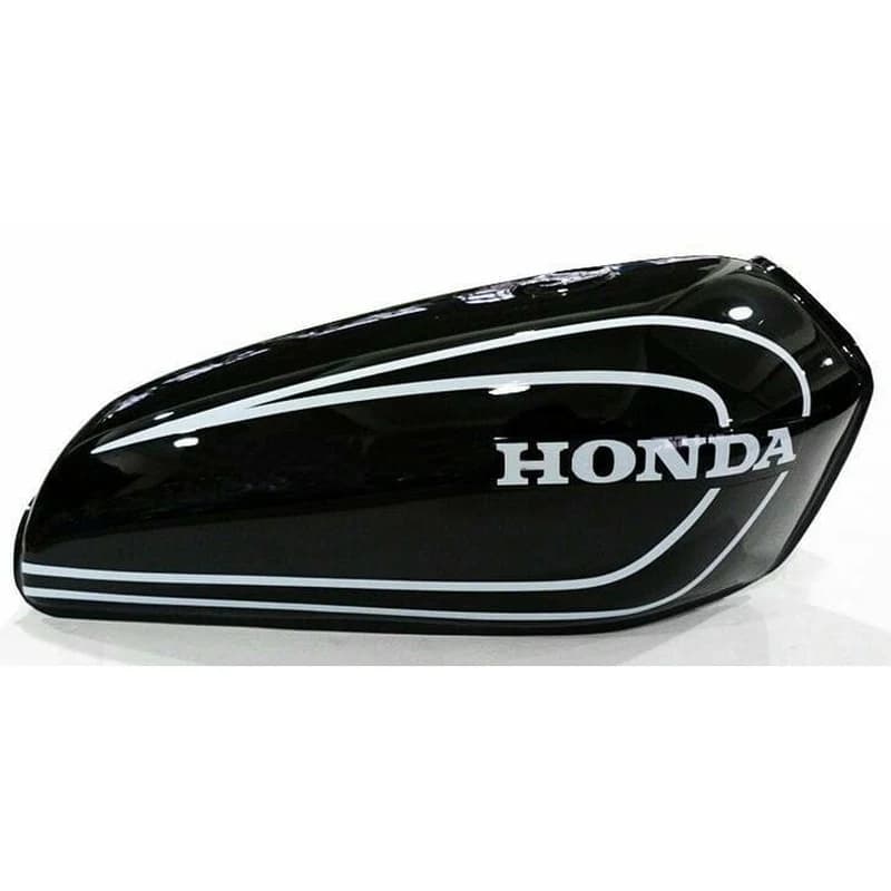 Réservoir d'Essence Honda Noir avec Filets Blancs