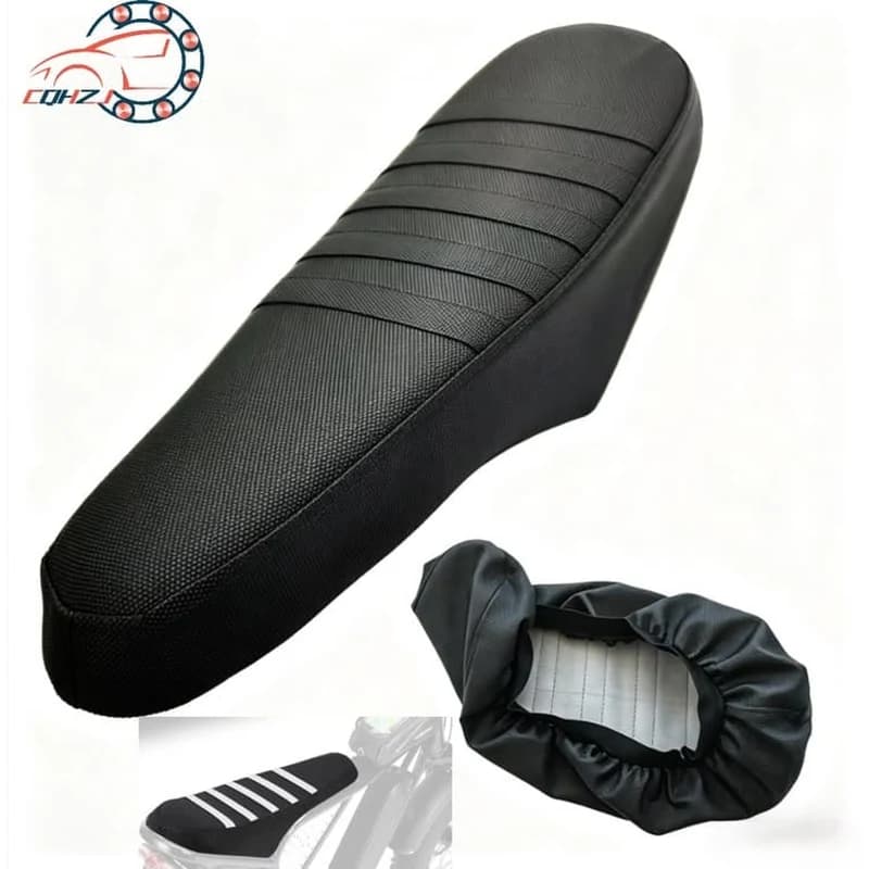 Selle Moto Noire Rembourrée avec Housse de Pluie