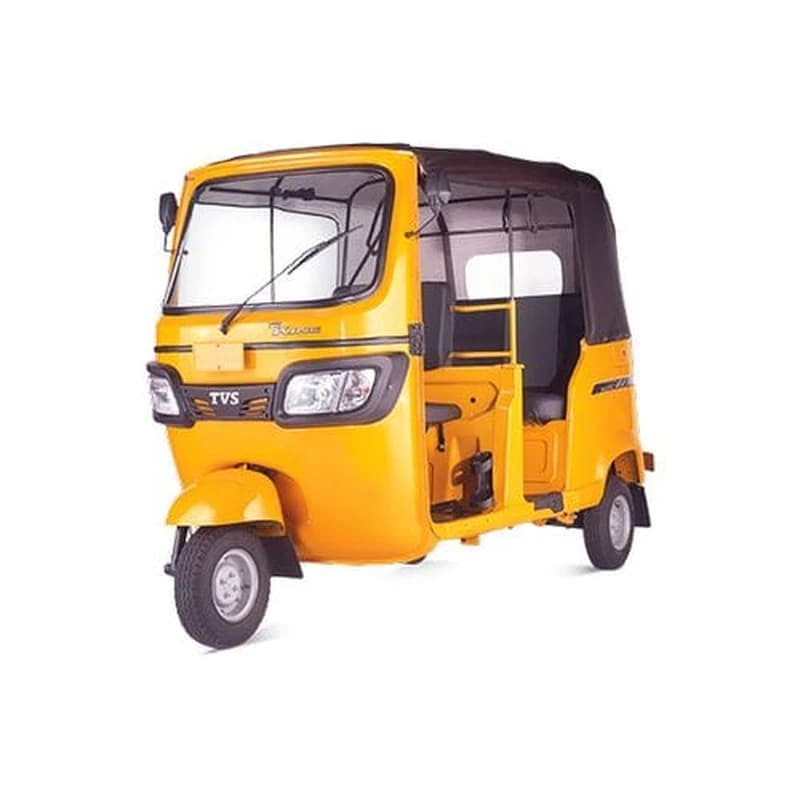 Tricycle TVS King Jaune Vue Trois-Quarts